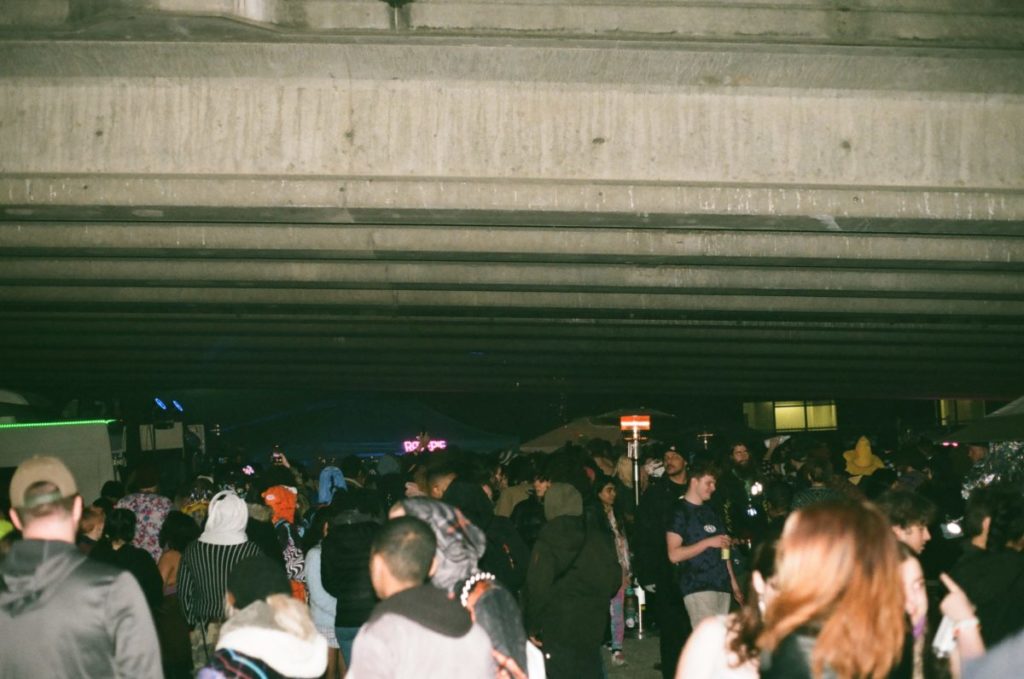 The rave under the bridge organized by Raverie.