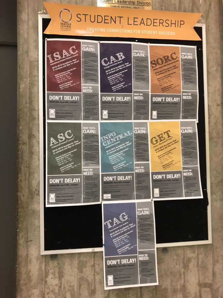 Student Leadership hiring posters.