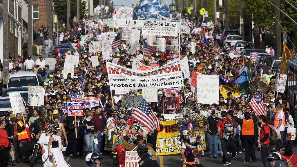 Immigrant Rights Activists Hold Major March On International Workers Day