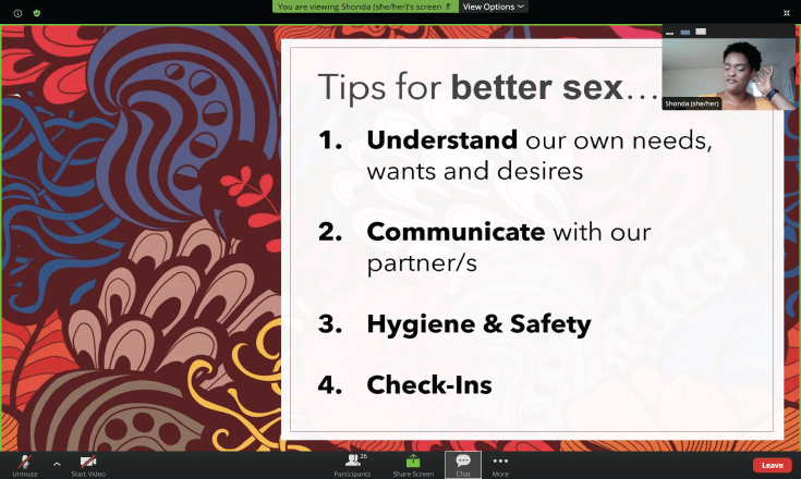 Screenshot of tips for better sex