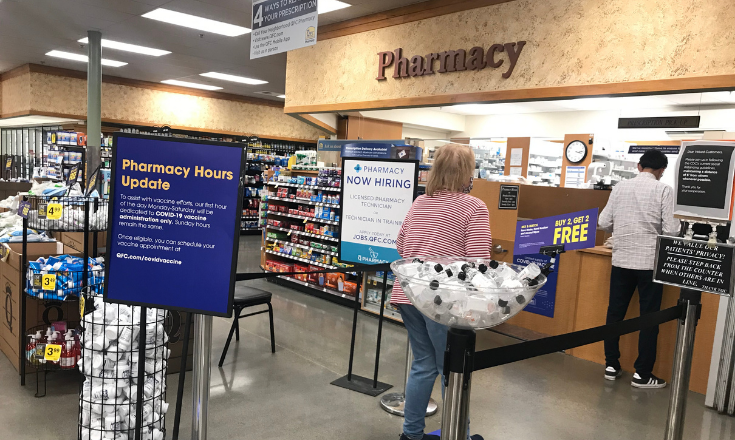 People lining up at QFC’s pharmacy 
