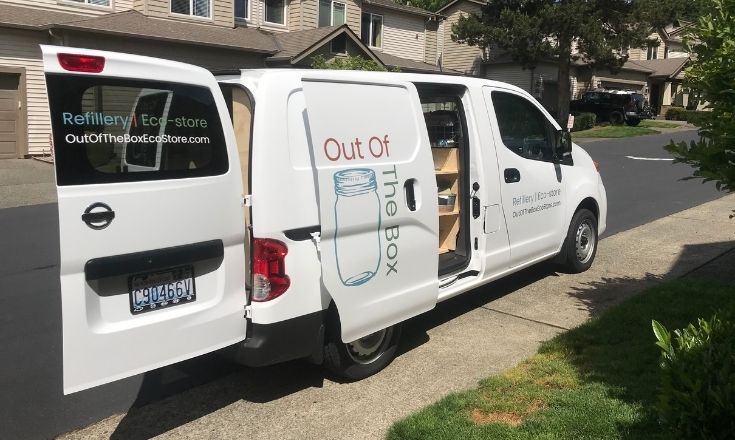 Out of the Box Refill Van in front of my house, Sammamish  