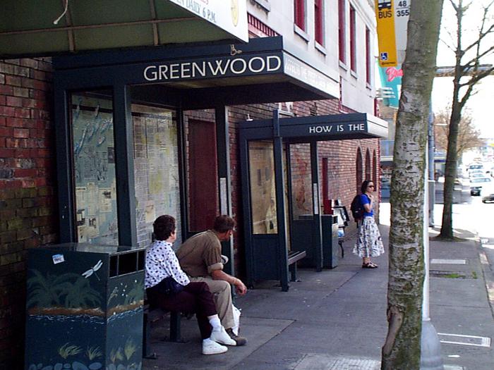 Greenwood bus shelter in 1998.