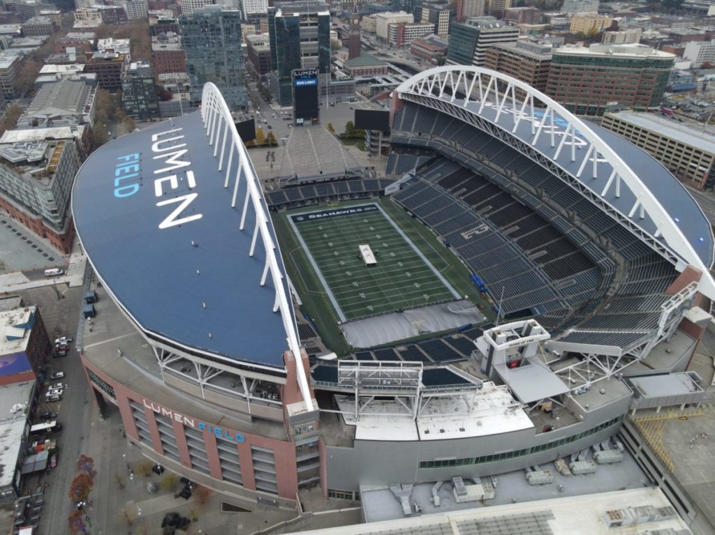 View of Lumen Field, home of the Seattle Sounders, one of the best U.S. football teams.