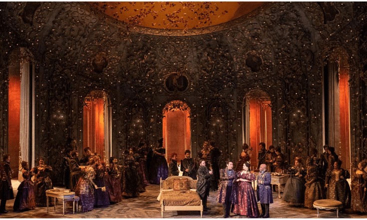 Stunning stage production of "La Traviata" at the MET Opera.