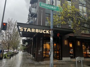 Starbucks at 101 Broadway E, first in the state of Washington to unionized