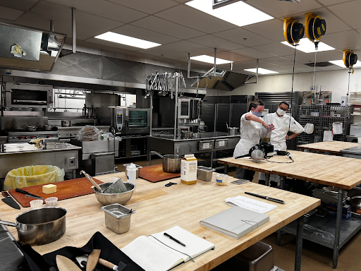 Students of the Seattle Culinary Academy preparing for a regional competition